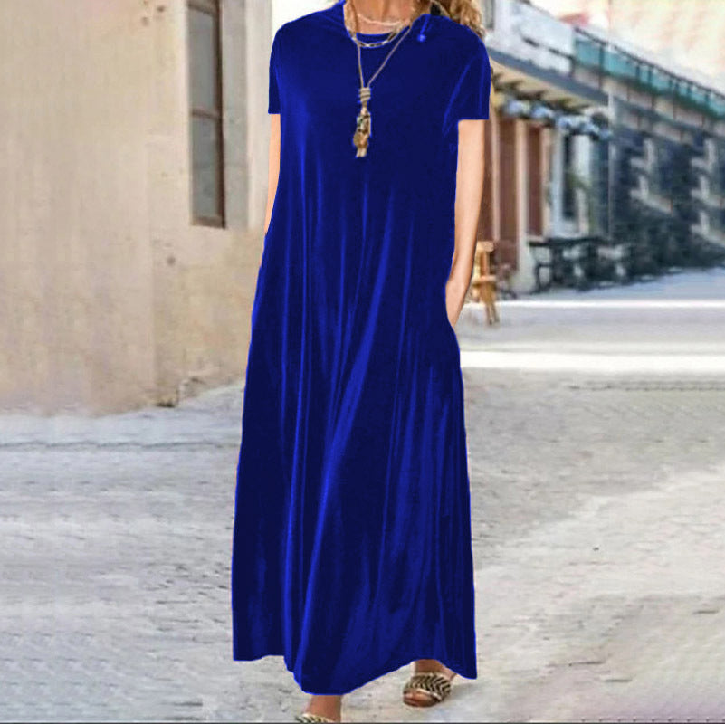 Women's maxi dress with elegant cut and pockets Lisslune