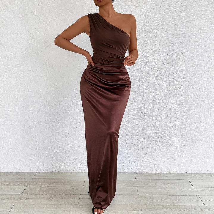 Damen Elegantes und figurbetontes Abendkleid mit asymmetrischem Ausschnitt Lisslune