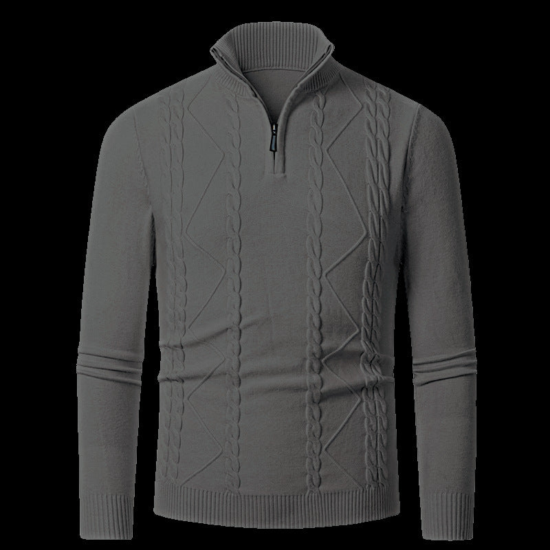 Men's knitted sweater with fashionable zipper Lisslune