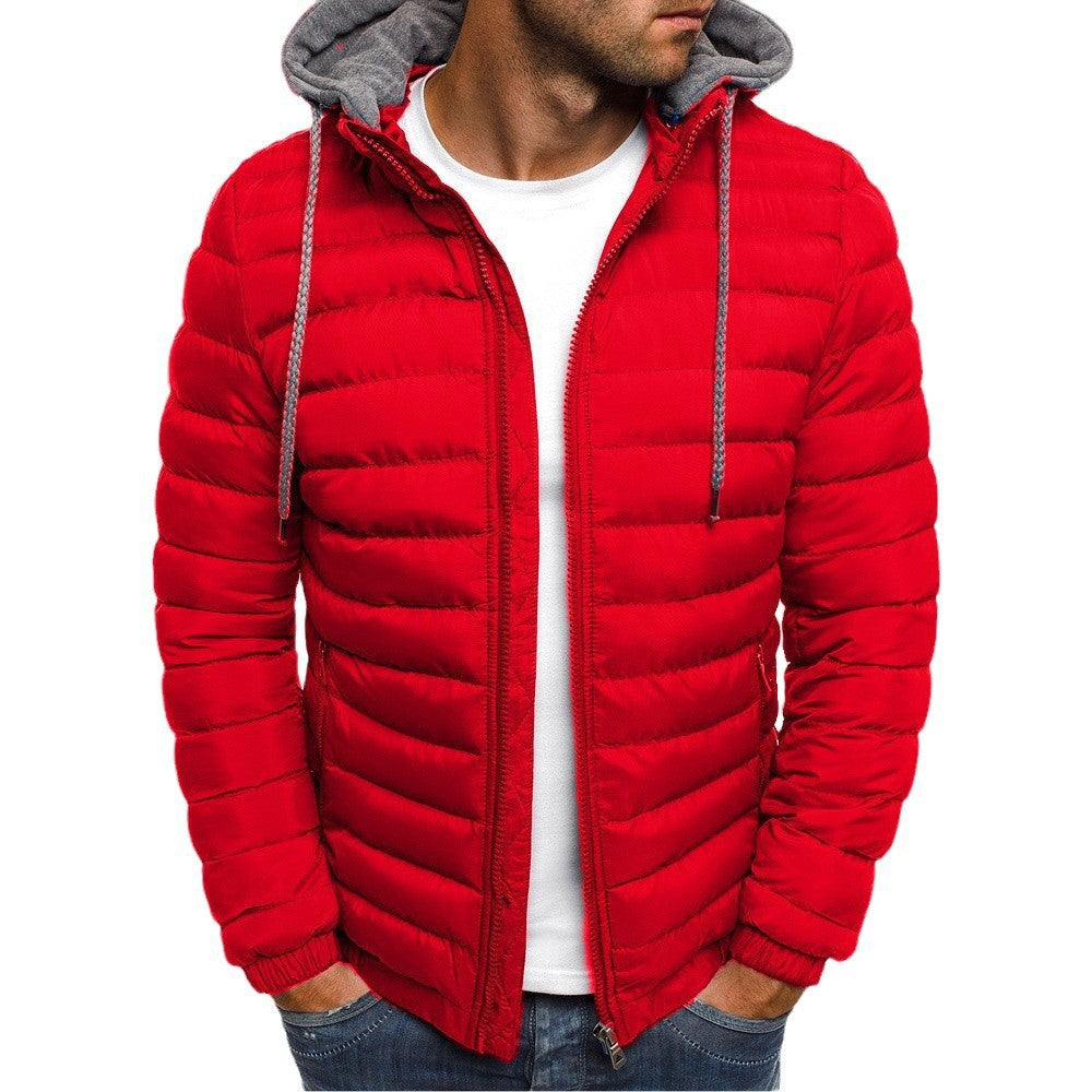 Men's lightweight puffer jacket with hood and side zip pockets Lisslune