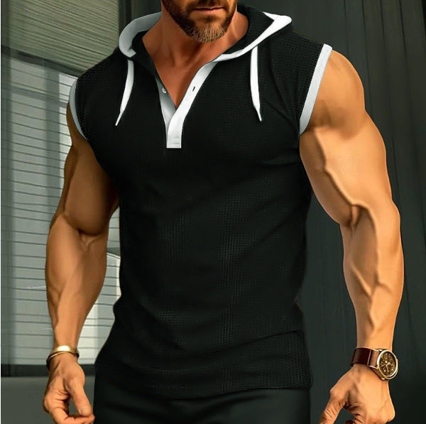 Men's sleeveless hoodie with breathable structure and stylish design Lisslune