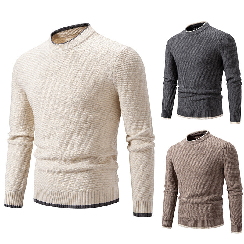 Men's fashionable knitted sweater with textured rib pattern Lisslune