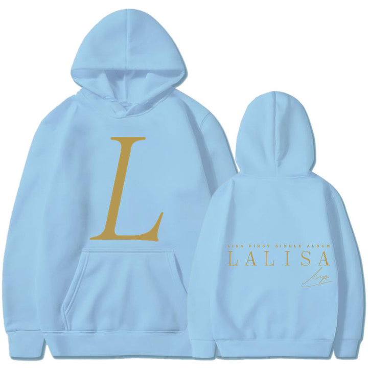 Women's hoodie with stylish initials print and generous kangaroo pocket Lisslune