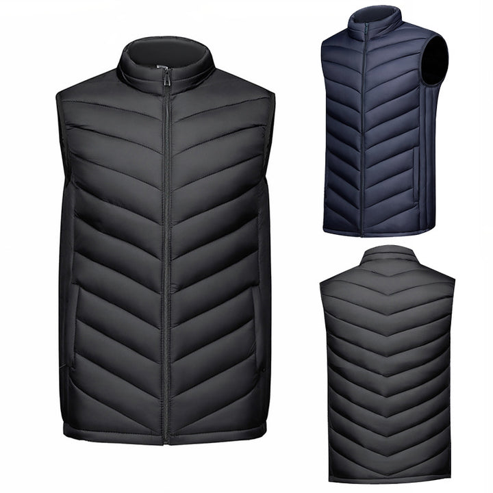Men's Reversible Vest with Innovative Quilting Technique and Side Slip Pockets Lisslune