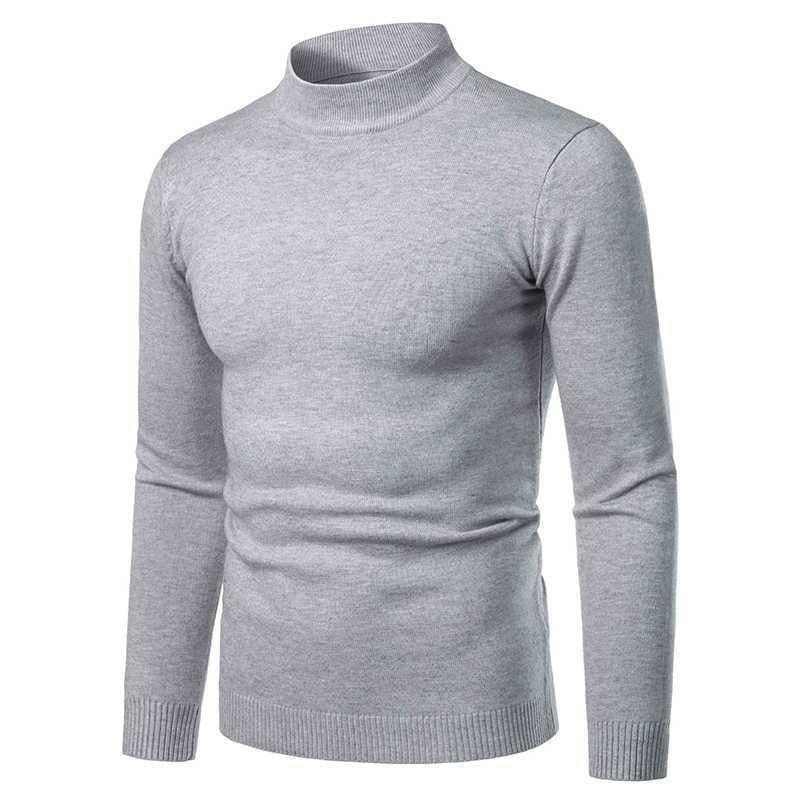 Men's High-Quality Turtleneck Sweater Made of Fine Knit Lisslune