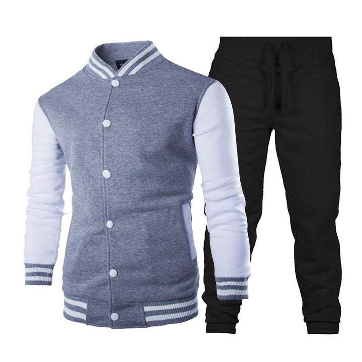 Men's sporty leisure set with stylish baseball jacket and comfortable jogging pants Lisslune