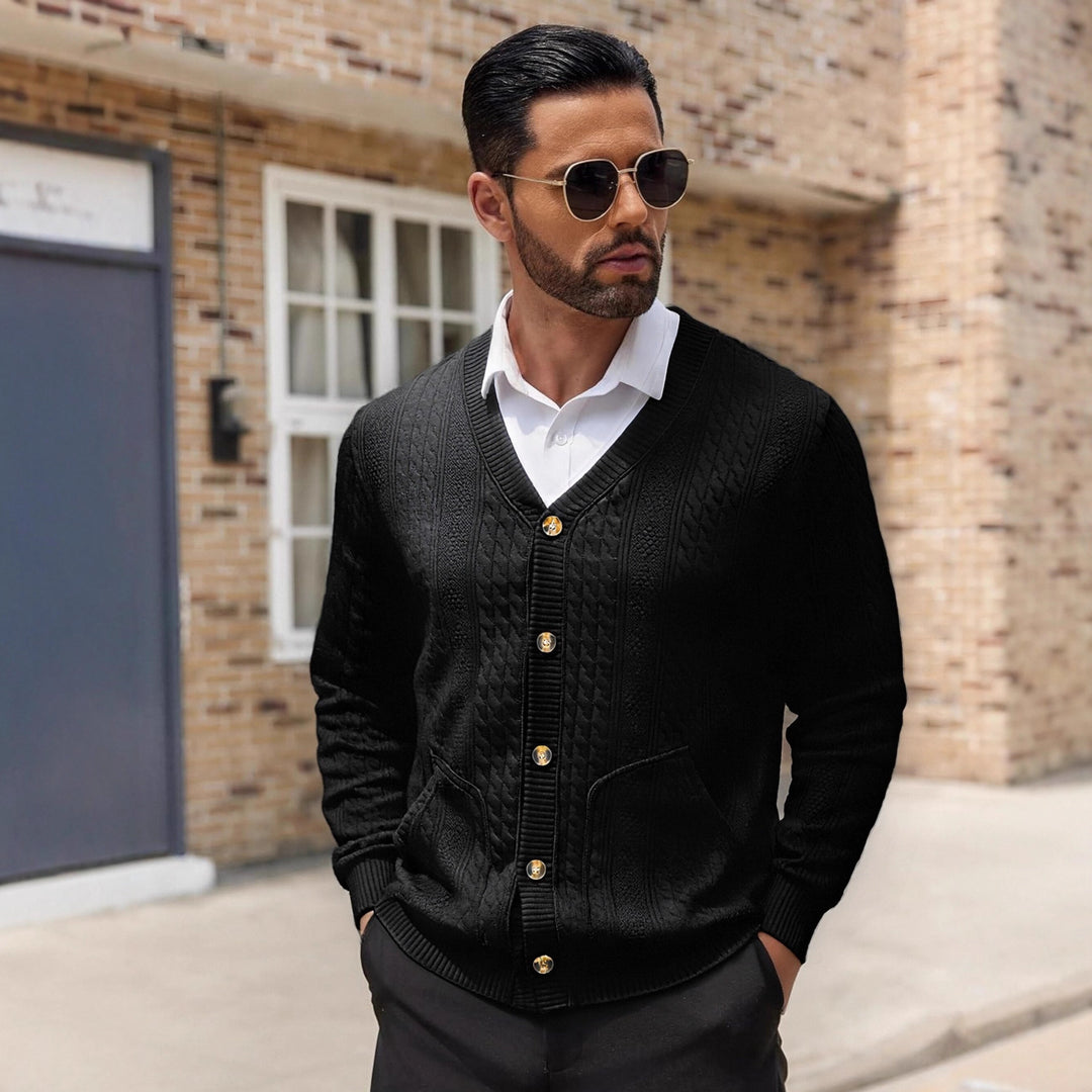 Men's cardigan with modern details and practical pockets Lisslune