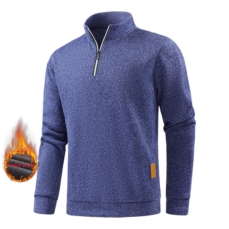 Men's Warm Fleece Pullover with Half Zipper Lisslune