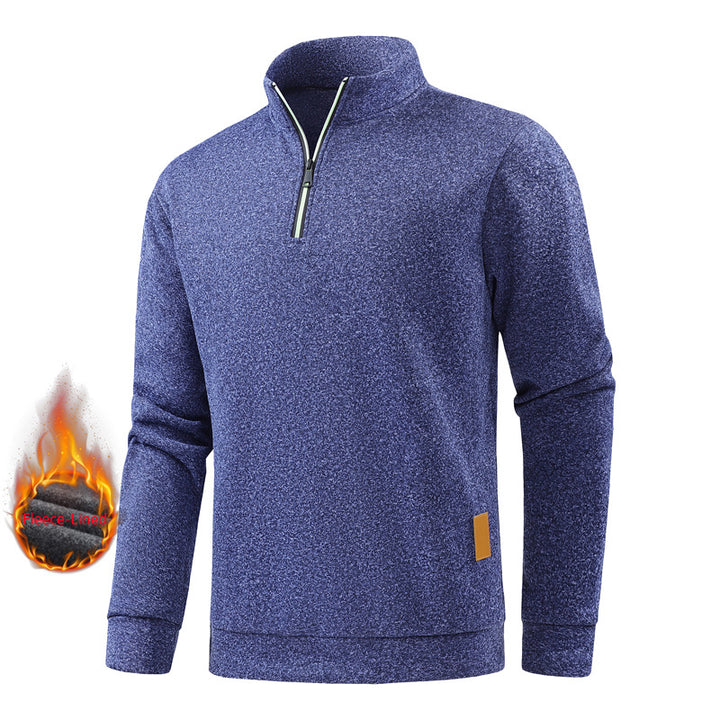 Men's Warm Fleece Pullover with Half Zipper Lisslune