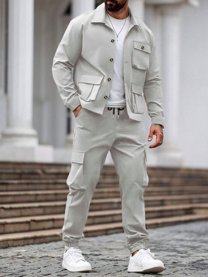 Men's Cargo Set with Versatile Pockets and Casual Design Lisslune