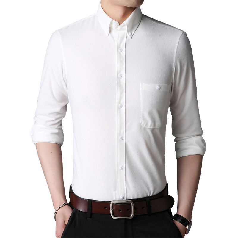 Men's long sleeve shirt with classic button-down collar Lisslune