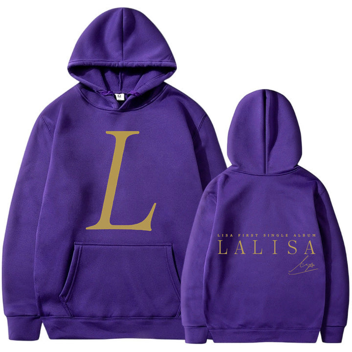 Women's hoodie with stylish initials print and generous kangaroo pocket Lisslune