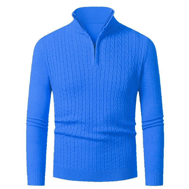 Men's fine knit sweater with stylish zipper Lisslune