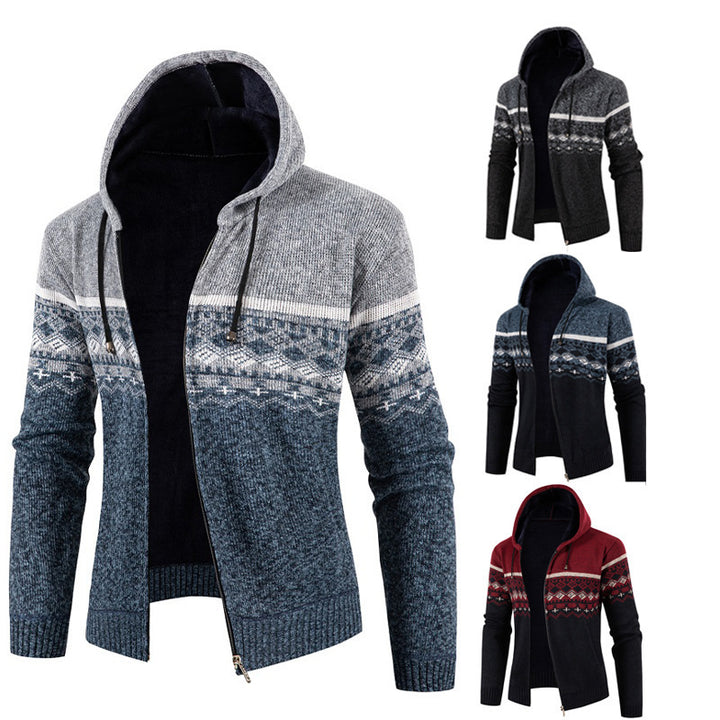 Men's hoodie with Norwegian pattern Lisslune
