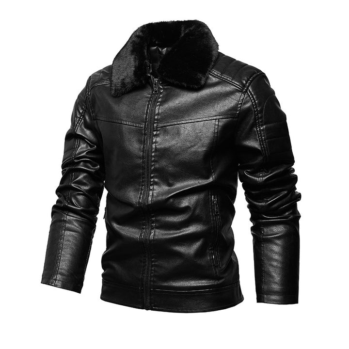 Men's Biker Jacket with Soft Lining and Side Zip Pockets Lisslune