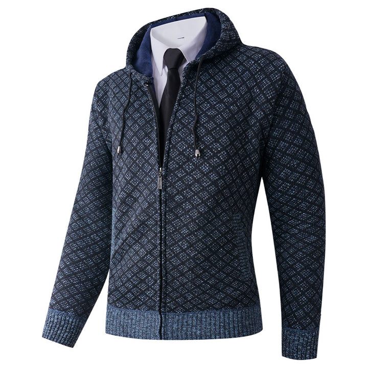 Men's elegant hooded jacket with textured pattern Lisslune