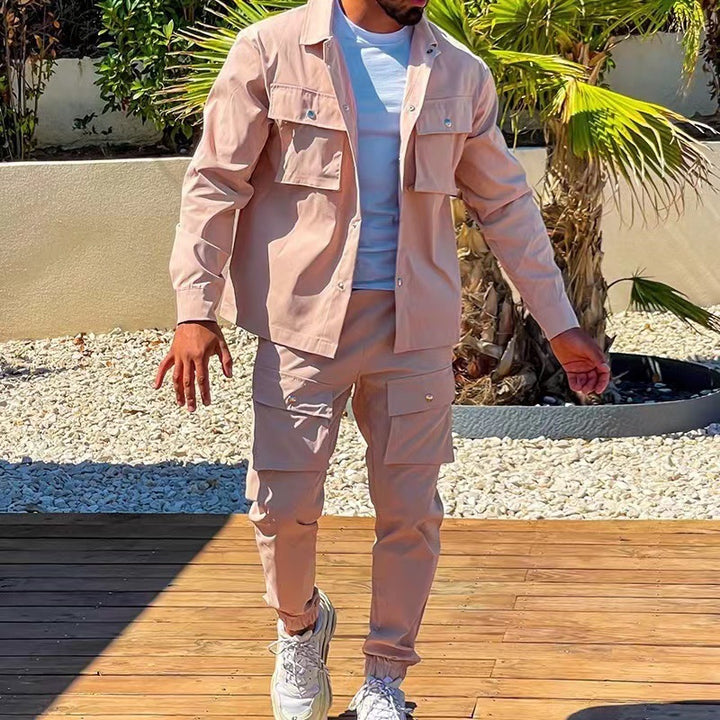 Men's cargo set with practical pockets and modern design Lisslune
