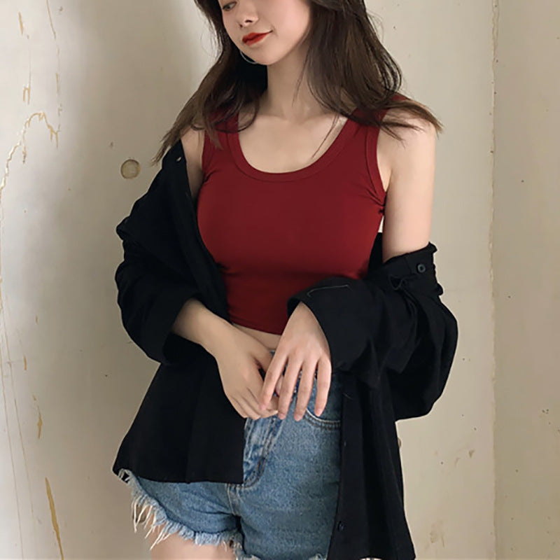 Women's crop top made of breathable cotton with a slim fit Lisslune