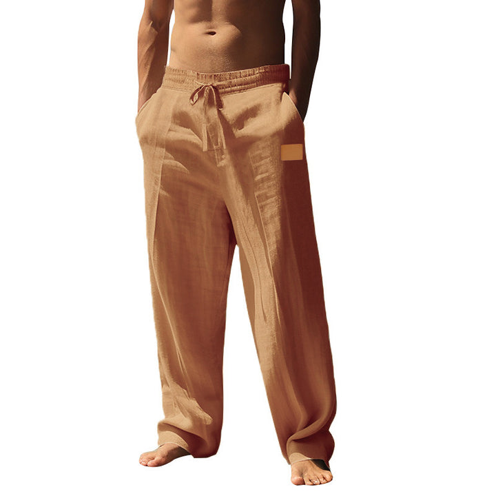 Men's airy linen pants with elastic waistband Lisslune