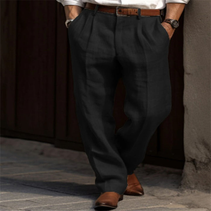 Men's elegant linen trousers with a slim fit and two practical side pockets Lisslune