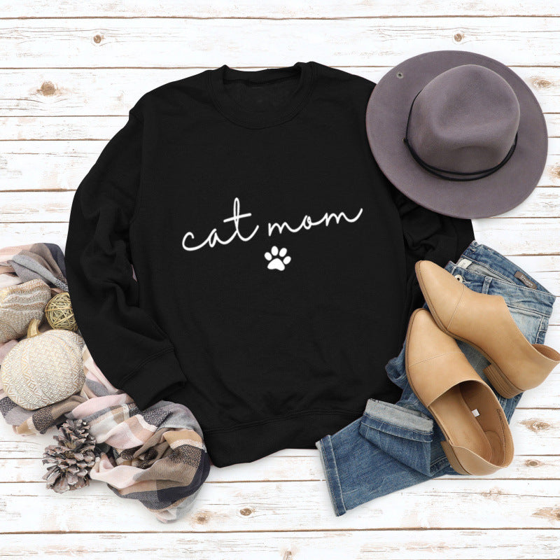 Ladies sweatshirt with creative cat mom design Lisslune