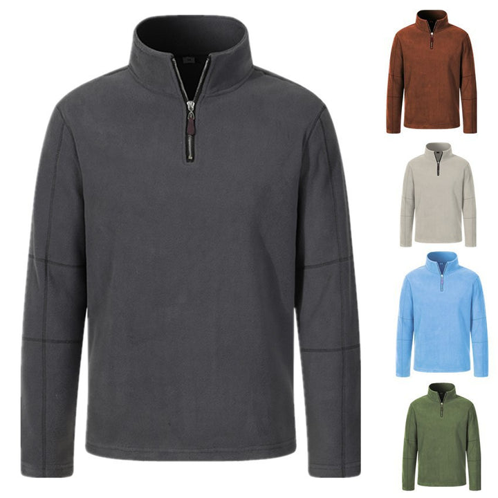 Men's fleece jacket with high collar and practical zipper Lisslune