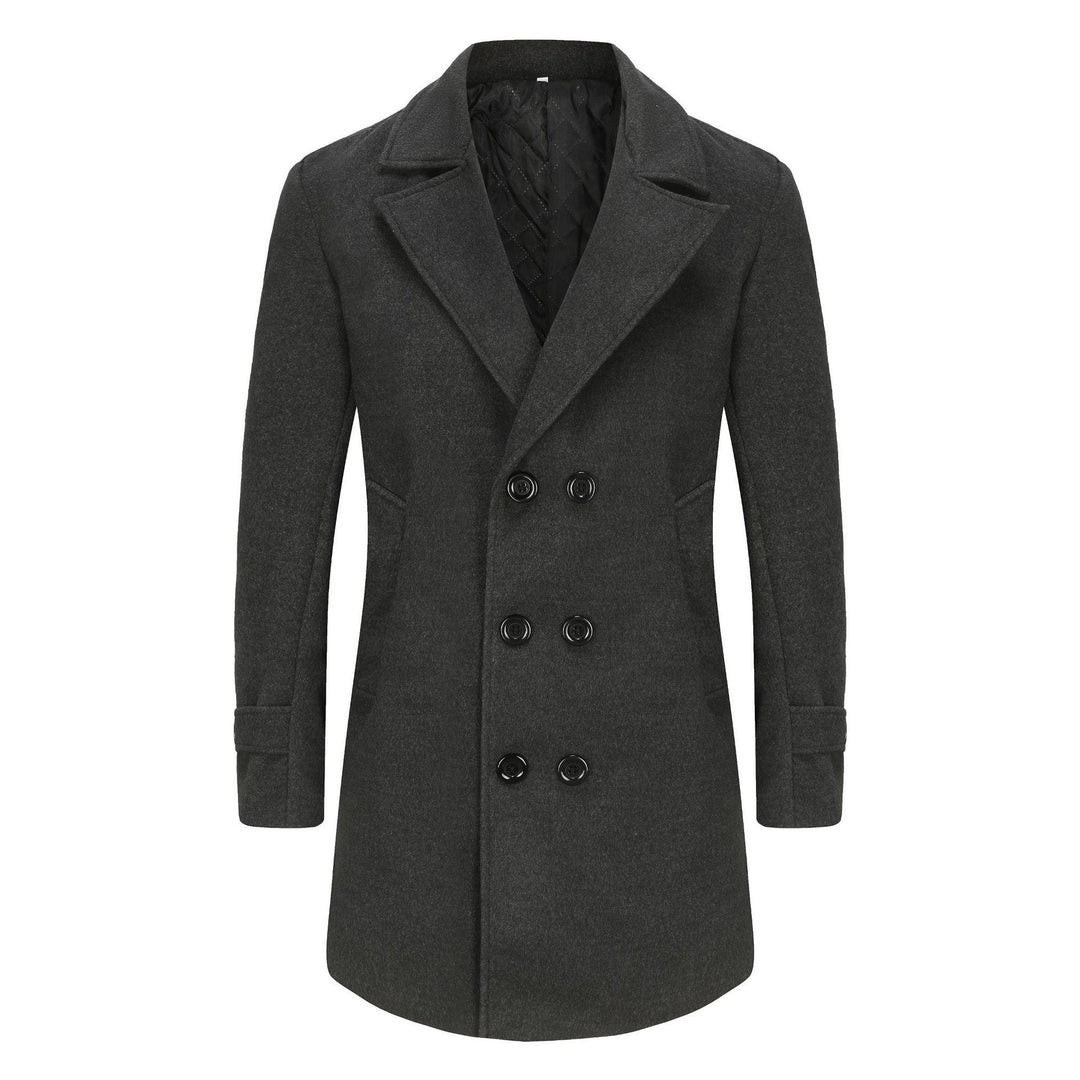 Men's elegant reversible coat with double button placket and hidden belt Lisslune