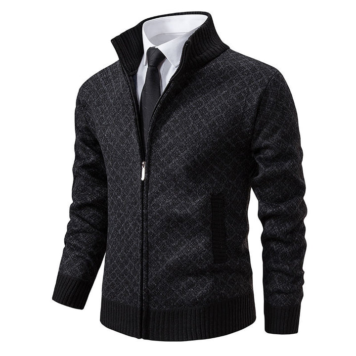 Men's fashionable cardigan with high collar and elegant design Lisslune