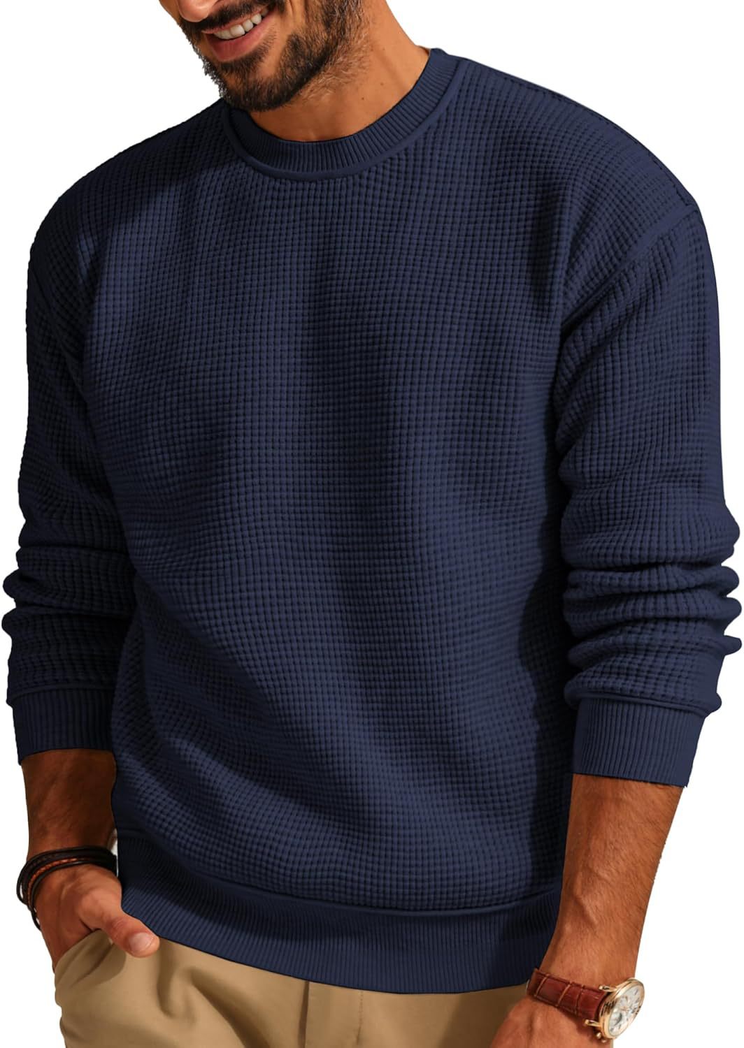 Men's Structured Sweatshirt with Round Neck Lisslune