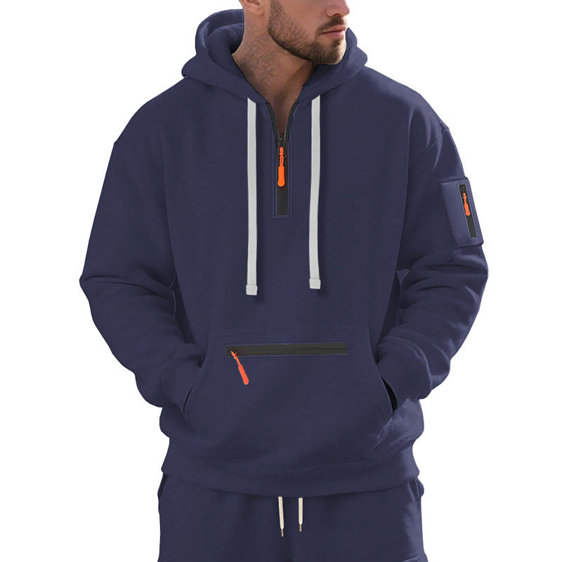 Men's stylish hoodie with innovative zipper elements Lisslune