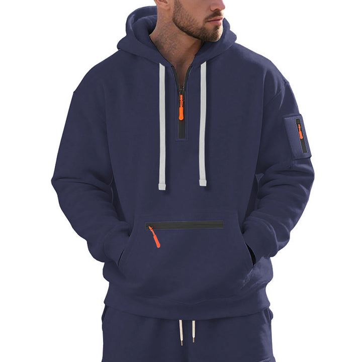 Men's stylish hoodie with innovative zipper elements Lisslune