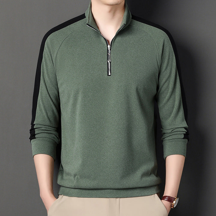 Men's Modern Pullover with Half-Latex Zipper and Ergonomic Cut Lisslune