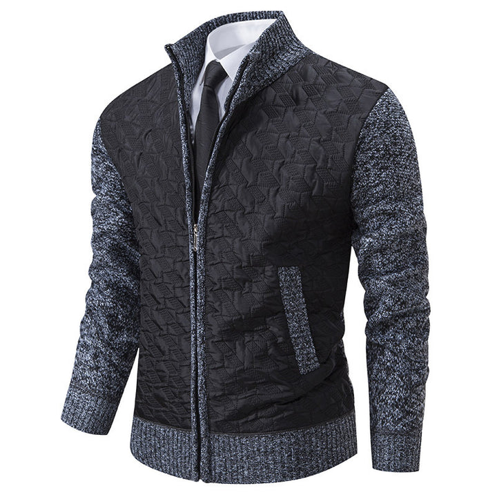 Men's elegant hybrid jacket with quilted design and refined knit sleeves Lisslune