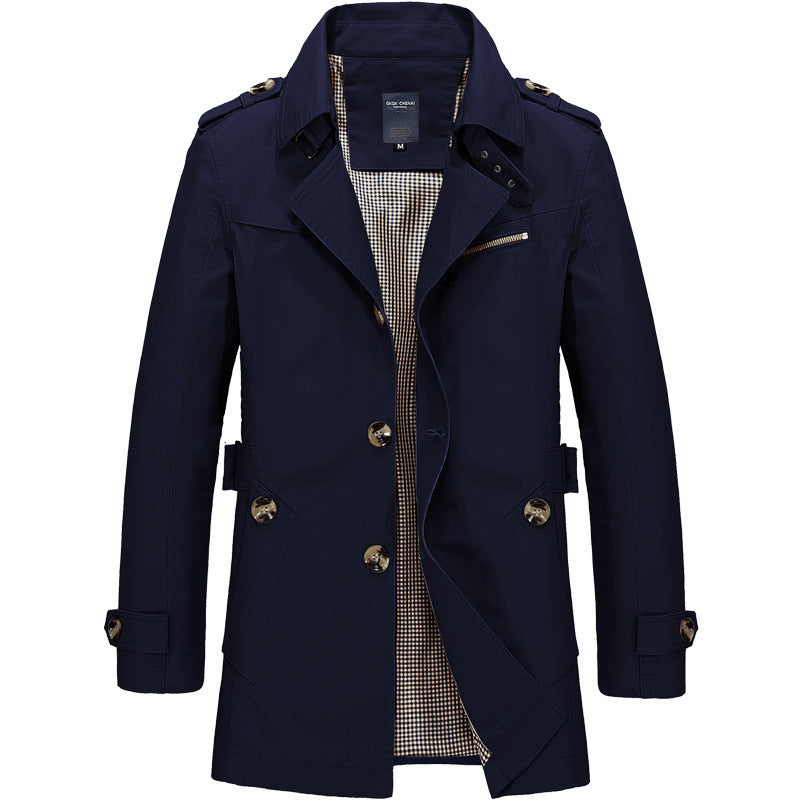 Men's stylish trench coat jacket with practical cut Lisslune