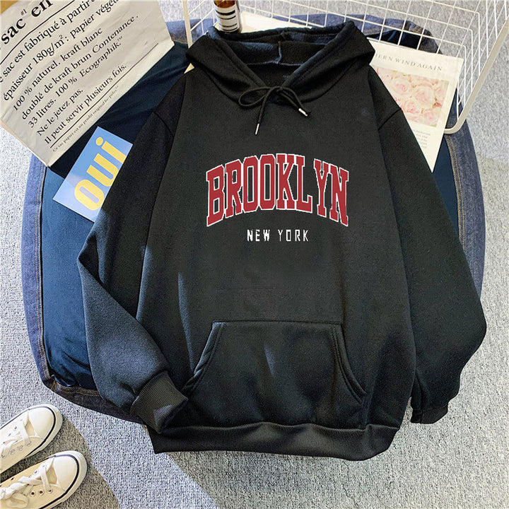 Women's hoodie with trendy Brooklyn print Lisslune