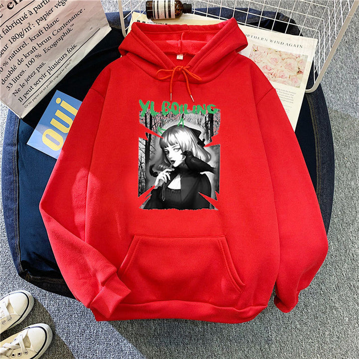 Women's hooded sweatshirt with avant-garde graphic design Lisslune