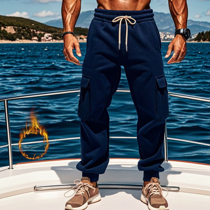 Men's Sporty Cargo Jogging Pants with Elastic Waistband and Practical Pockets Lisslune