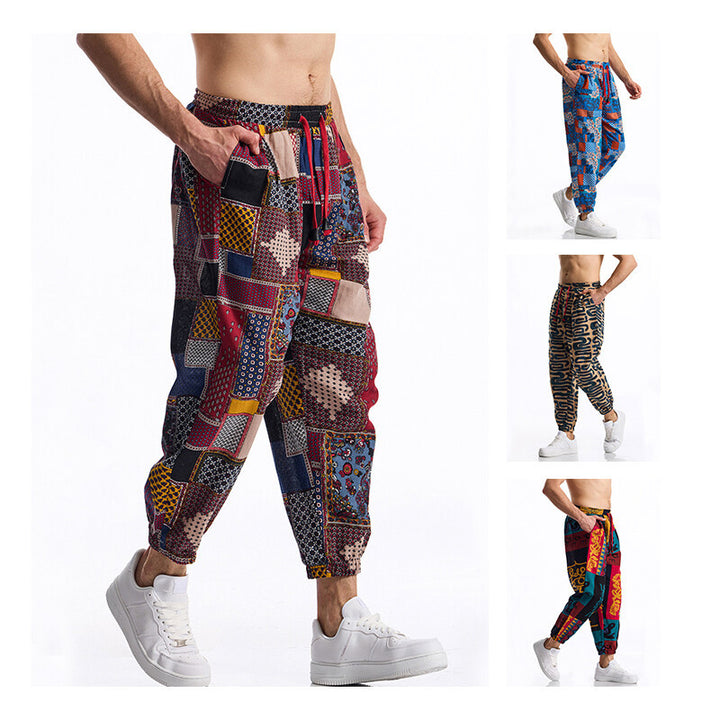 Men's joggers with modern patchwork design Lisslune
