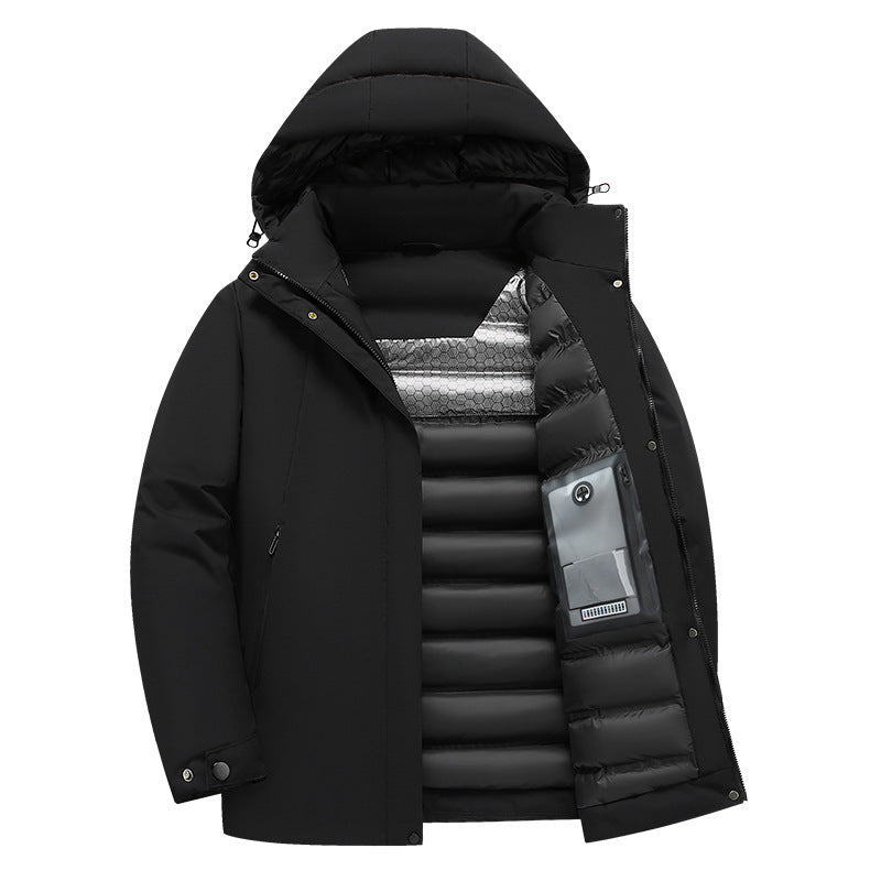 Men's insulated functional jacket with hood and water-repellent properties Lisslune