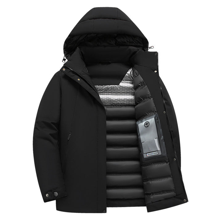 Men's insulated functional jacket with hood and water-repellent properties Lisslune