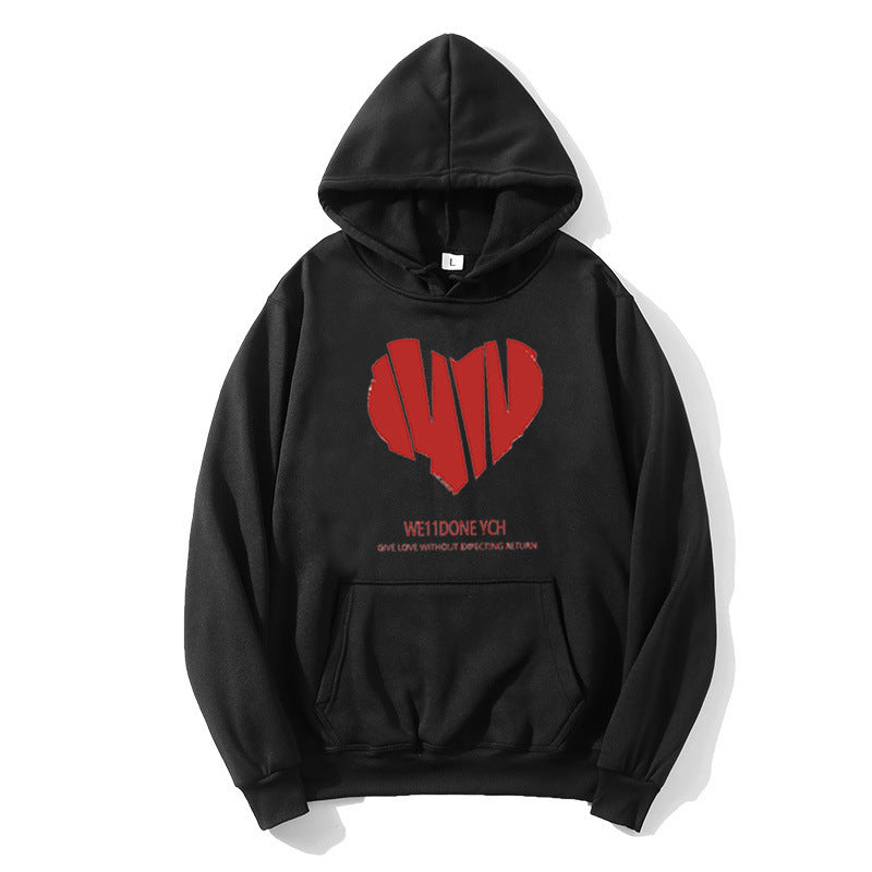 Women’s hoodie with creative heart design and stylish lettering Lisslune