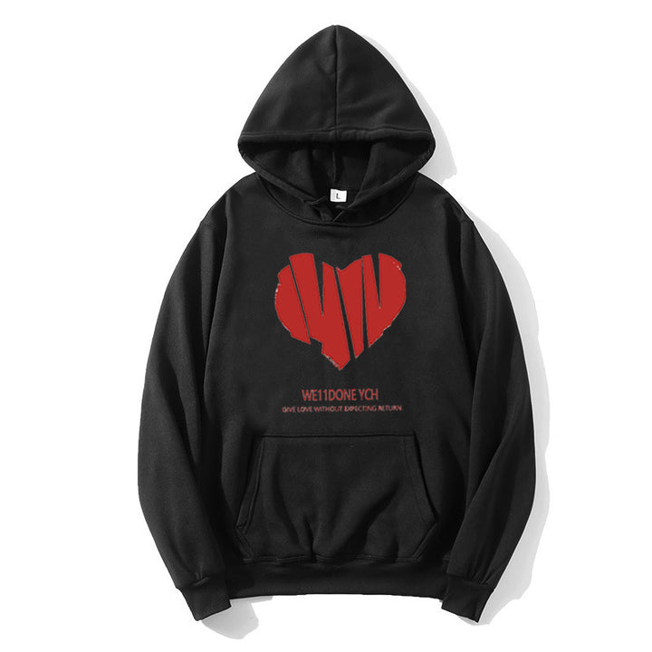 Women’s hoodie with creative heart design and stylish lettering Lisslune