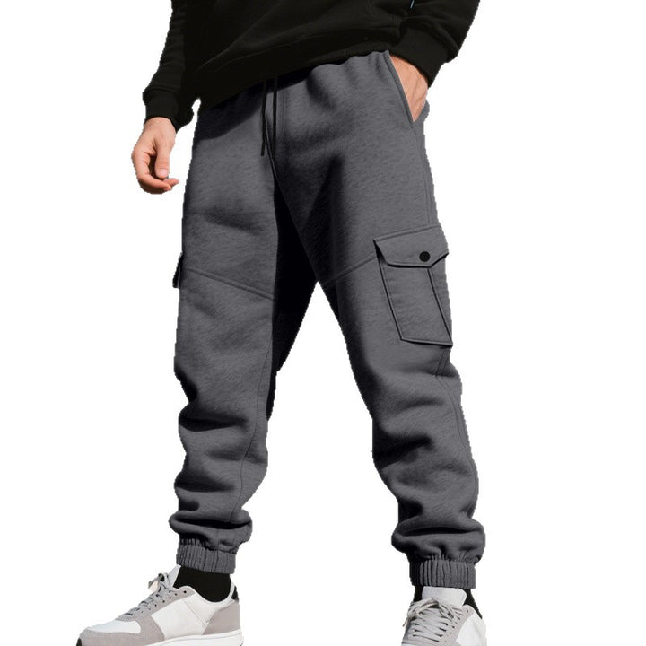 Men's cargo training pants with elastic waistband and practical side pockets Lisslune