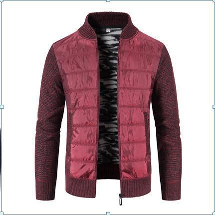 Men's Casual Transitional Jacket with Quilted Design and Knit Details Lisslune