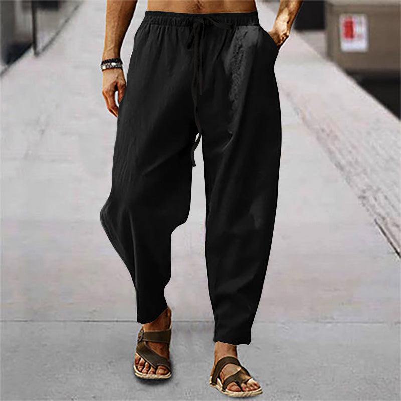 Men's lightweight and comfortable leisure pants with elastic waistband Lisslune