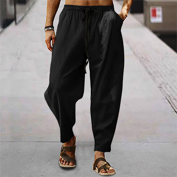 Men's lightweight and comfortable leisure pants with elastic waistband Lisslune