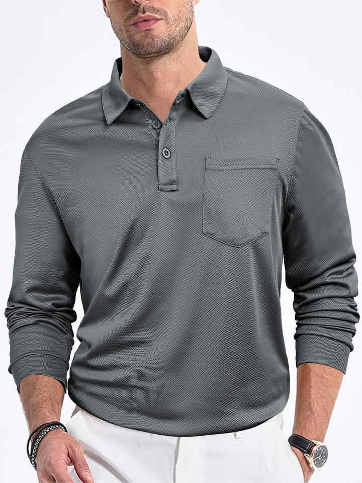 Men's polo shirt with modern structured design and practical chest pocket Lisslune