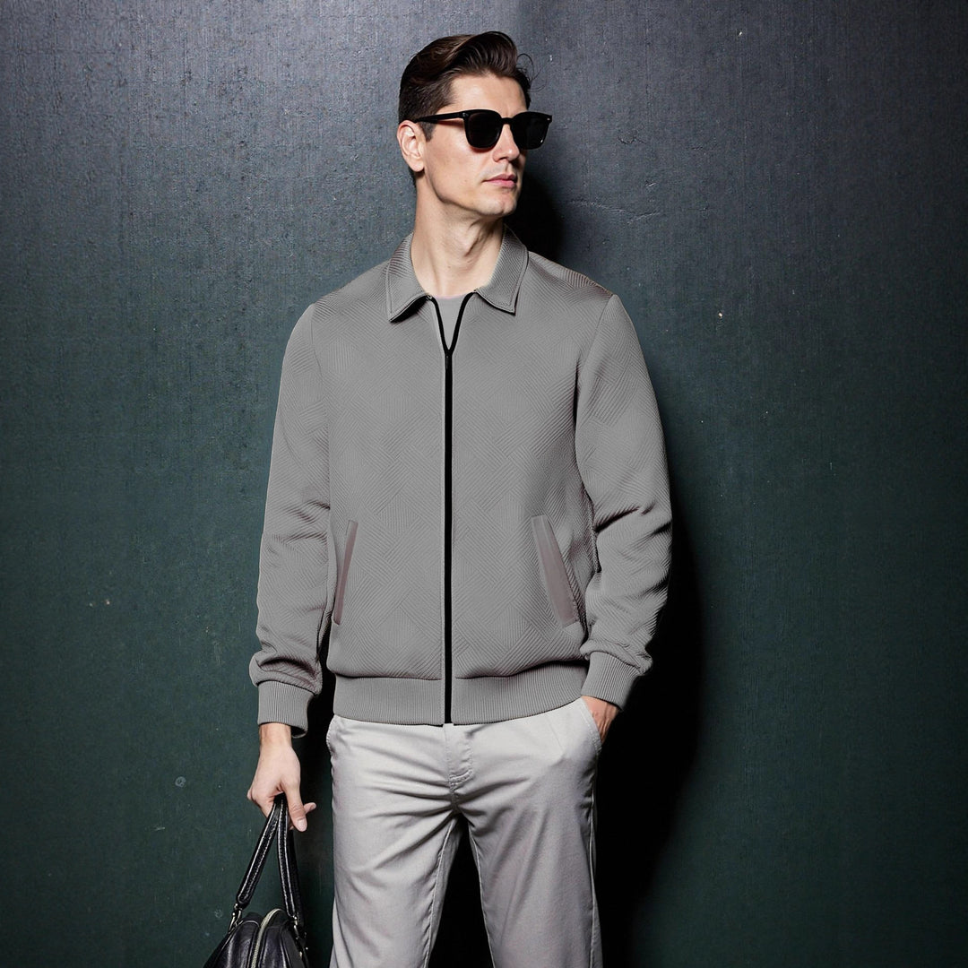 Men's sporty jacket with textured design and modern collar Lisslune