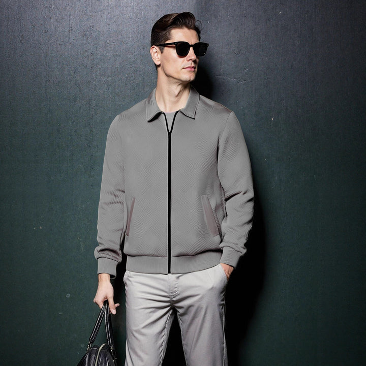 Men's sporty jacket with textured design and modern collar Lisslune