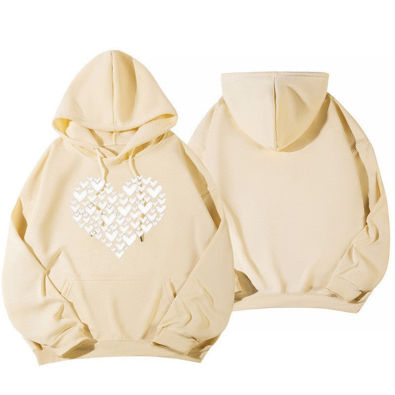 Women's Hoodie Sweatshirt with Large Heart Design Lisslune